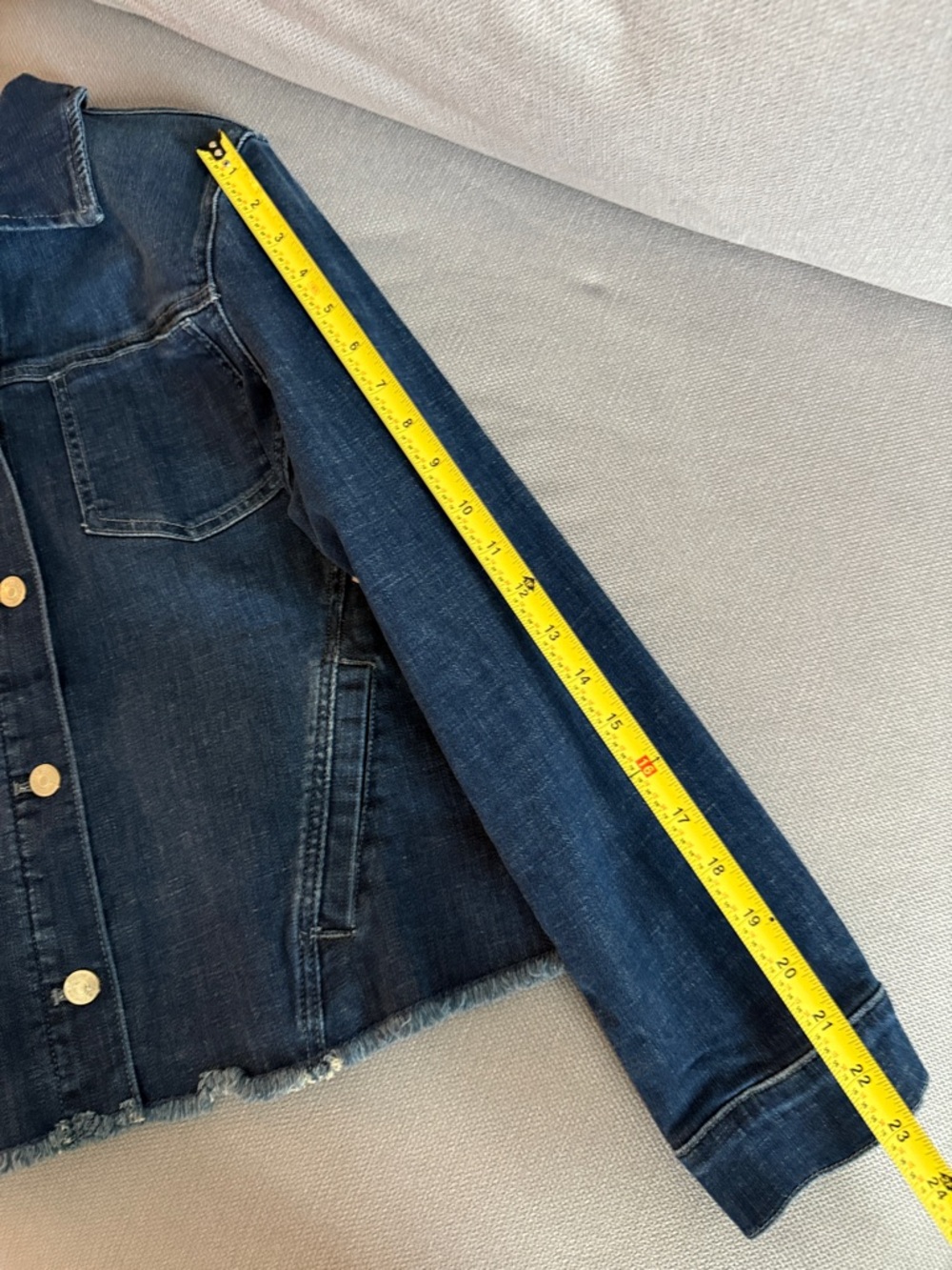 Chico's Frayed Classic Pineapple Embroidery Jacket Size L NWT - Picture 7 of 8